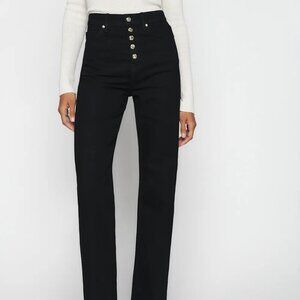 Reformation Wilder High Rise Wide Leg Black Jeans Size 27